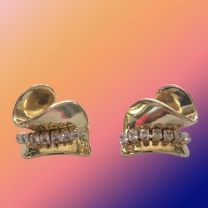 Elegant Gold Earrings with Crystal Accents